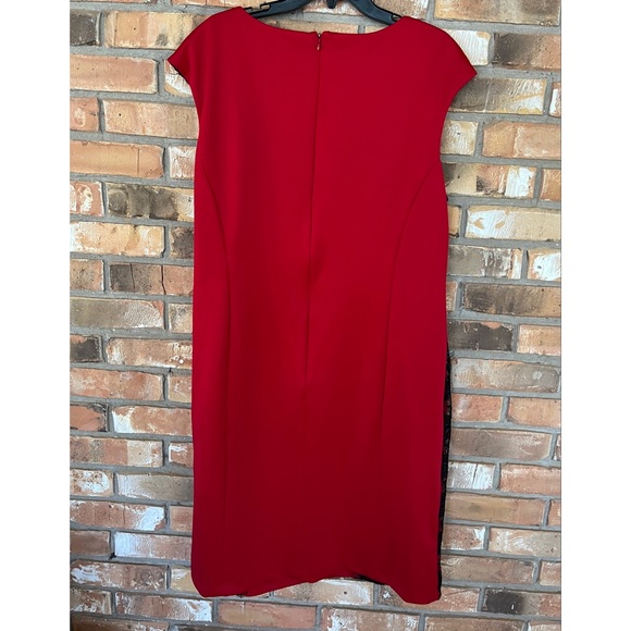 Red Barn Collection Women’s Plus Size Red and Black Lace Trim Dress   18W - Picture 2 of 7